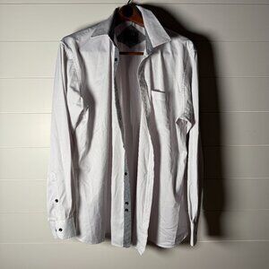 Flex Dress Shirt Mens XL Light Gray Long Sleeve Button Down